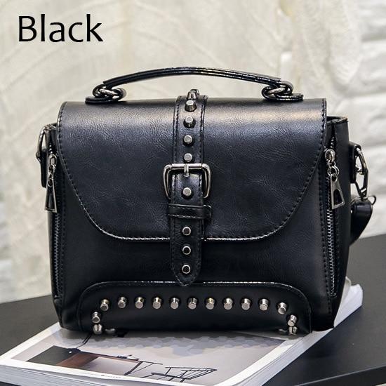 Bag - Vintage Leather Bags Rivet Handbags