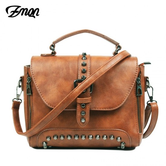 Bag - Vintage Leather Bags Rivet Handbags