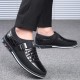 Men's Shoes - Casual Leather Slip On Magic Closure Loafers