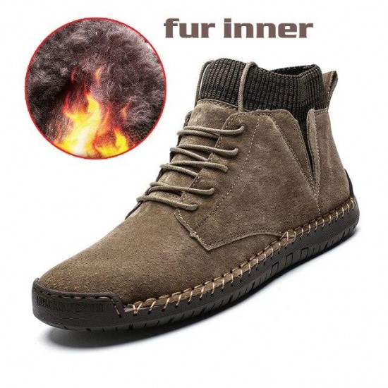 Shoes -New Lace-UP Non-slip Cow Suede Ankle Men Boots