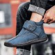 New Men Hand Stitching Microfiber Leather Soft Ankle Boots