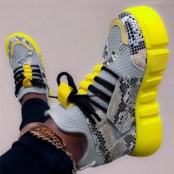 Mix Color Platform Snake Women Casual Outdoor Sport Sneakers
