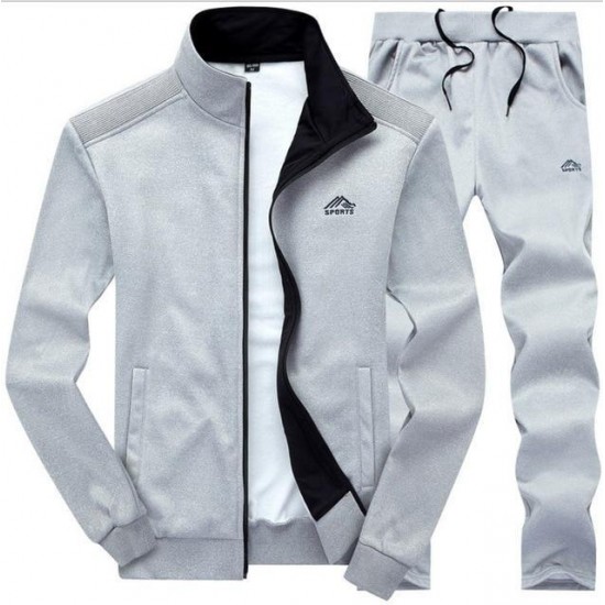 Tracksuit Men 2021 Autumn Sportwear Fashion Mens Hip Hop Set 2PC Zipper Hooded Sweatshirt Jacket+Pant Suit