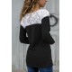 Women's clothing - Round Neck Lace Patchwork T-Shirts