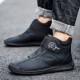 New Men Hand Stitching Microfiber Leather Soft Ankle Boots