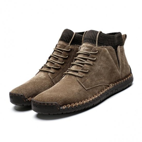 Shoes -New Lace-UP Non-slip Cow Suede Ankle Men Boots
