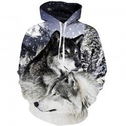3d Hoodies Men Animal Pattern Printed Wolf Sweatshirt
