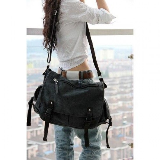 Large Vintage Canvas Messenger Bag