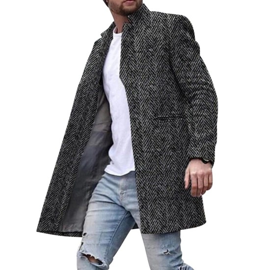 New Arrival Winter Long Coat Men Slim Fit Long Sleeve Cardigans