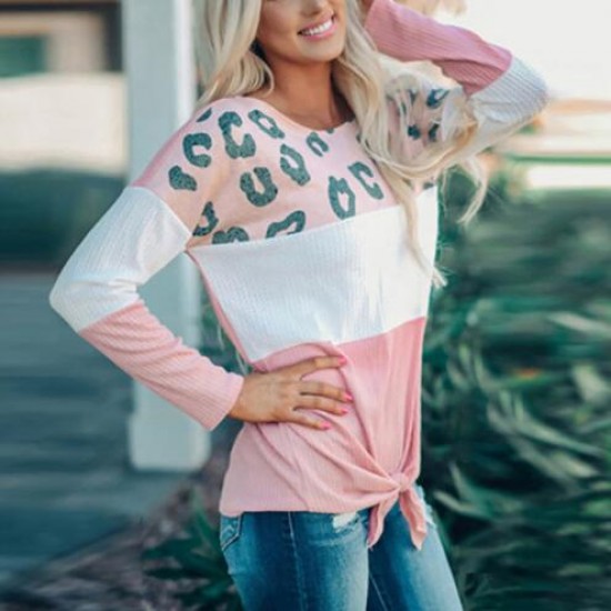 Women's Long Sleeve Elegant Patchwork T shirt