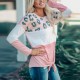 Women's Long Sleeve Elegant Patchwork T shirt