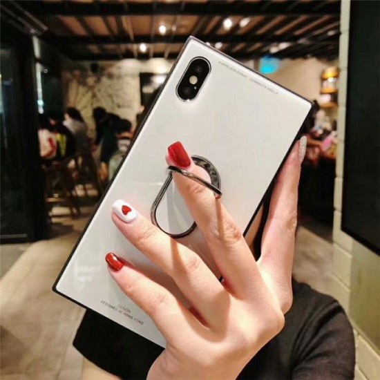 Phone Case - Tempered Glass Square Fashion Classic Phone Case for iPhone X