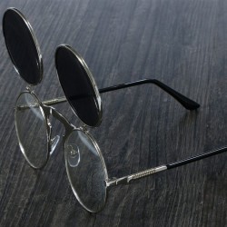 Steampunk Round Metal Double Metal Sunglasses