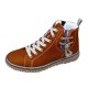Women's Retro Lace-up Round Toe Boots