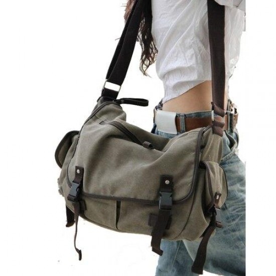 Large Vintage Canvas Messenger Bag