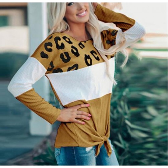 Women's Long Sleeve Elegant Patchwork T shirt