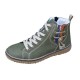 Women's Retro Lace-up Round Toe Boots