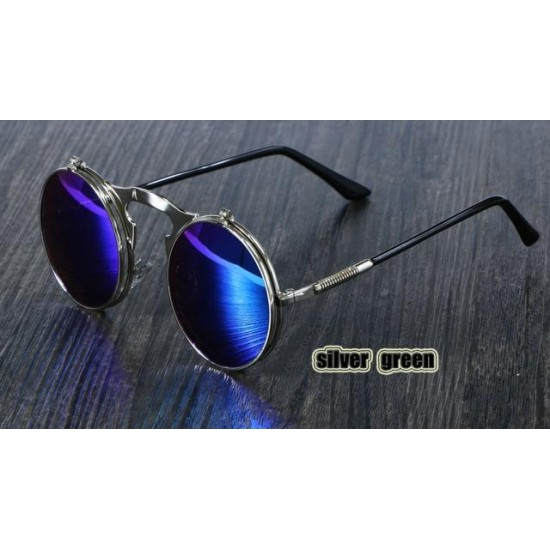 Steampunk Round Metal Double Metal Sunglasses